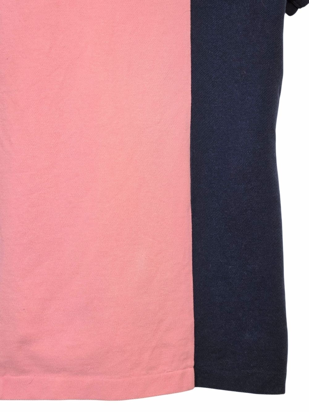 Ralph Lauren Embroidered Crest Pink & Navy Colorblock Polo Shirt Size Large 90s - Picture 12 of 14